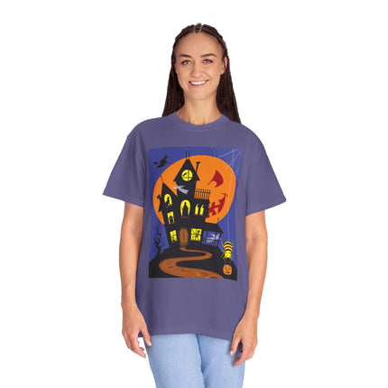 Halloween Night at the Haunted House Unisex Garment-Dyed T-shirt