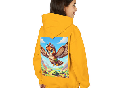 Red-Tailed Hawk in Battle Youth Heavy Blend Hooded Sweatshirt