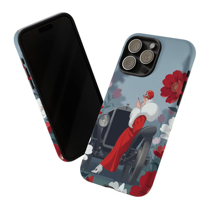 🚗🌺 The Lady Of The Grand Touring Car Phone Case – Art Deco Motoring Elegance