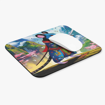 Cyber Samurai Rat Mouse Pad, Rectangle