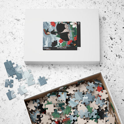 🌧️🌺 The Stormy Flower Walk Puzzle – Art Deco Floral Fashion