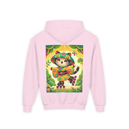 Firefly Dance on Wheels Youth Hooded Sweatshirt – Magical Motion & Playful Glow