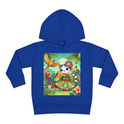 Parrot Dance of the Geisha Kitten Toddler Pullover Fleece Hoodie