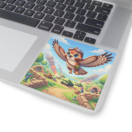 🦅✈️ The Red-Tailed Hawk in Battle Kiss-Cut Sticker – Flight, Courage & High-Flying Adventure