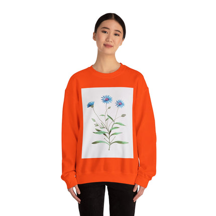 Blue Strawflower by Anselmus Boëtius de Boodt Heavy Blend™ Crewneck Sweatshirt