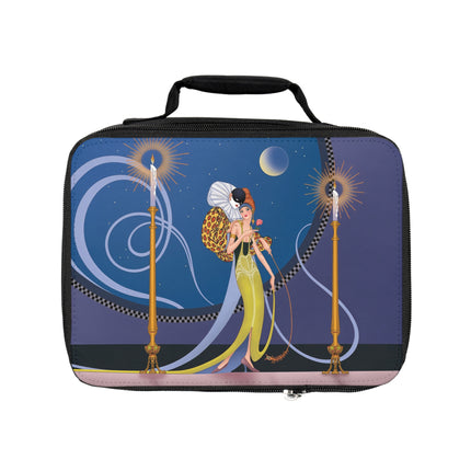 Smoke and Secrets: A Glamorous Encounter in Prohibition Era Lunch Bag