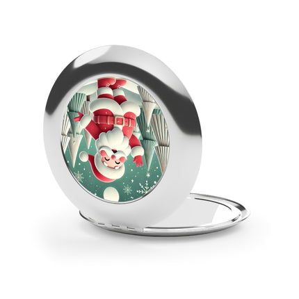 Santa's Joyful Night Compact Travel Mirror