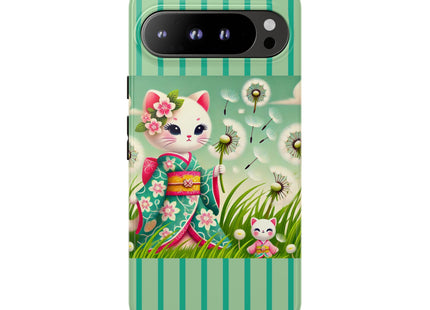Geisha Kitten and the Dandelion Phone Cases