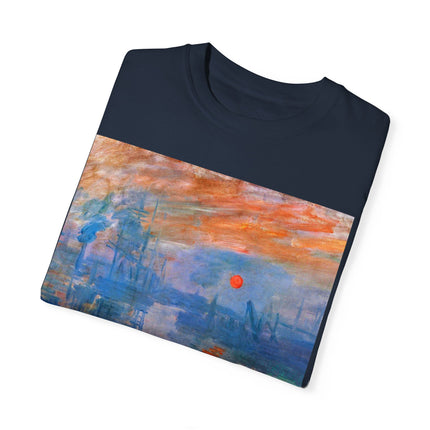 Sunrise by Claude Monet Unisex Garment-Dyed T-shirt