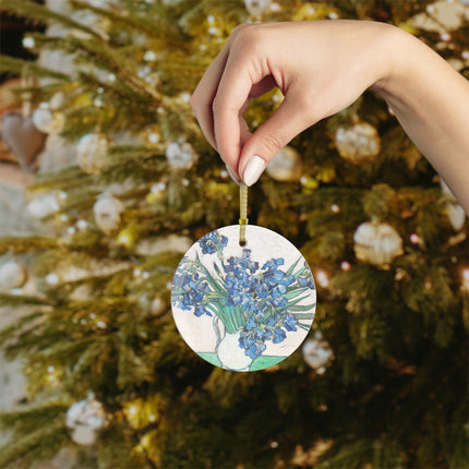 Irises by Vincent Van Gogh Glass Ornament