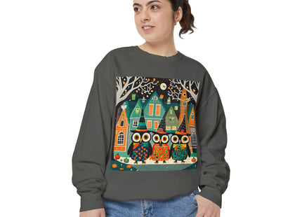 Night of the Trick-or-Treating Owlets Unisex Garment-Dyed Sweatshirt
