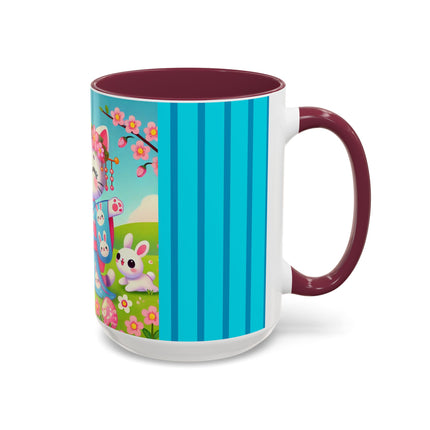 Springtime Kitten’s Easter Joy Colorful Mugs (11oz, 15oz)