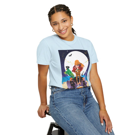 Moonlit Pirate Halloween Unisex Garment-Dyed T-shirt