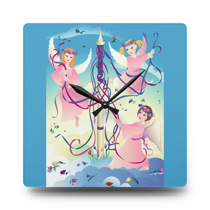 Angelic Revelry Acrylic Wall Clock