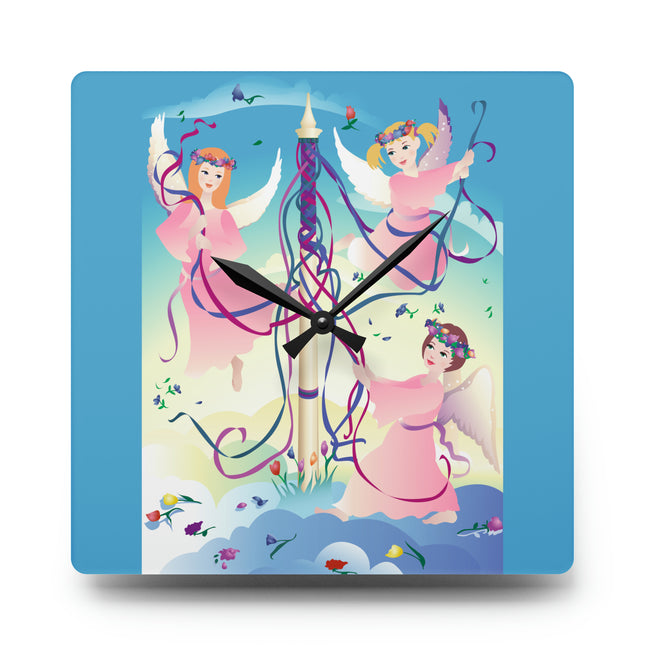Angelic Revelry Acrylic Wall Clock