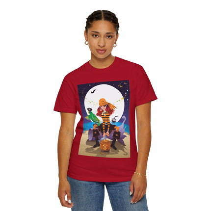 Moonlit Pirate Halloween Unisex Garment-Dyed T-shirt