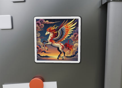 Flame-Winged Horse at Sunset Die-Cut Magnets (4 Sizes)