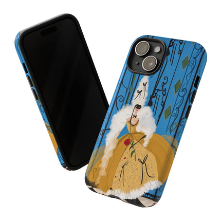 🎭🌹 The Lady At The Masquerade Gates Phone Case – Art Deco Fashion Illustration