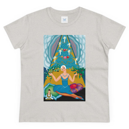 Art Deco Christmas Elegance Women's Midweight Cotton Tee