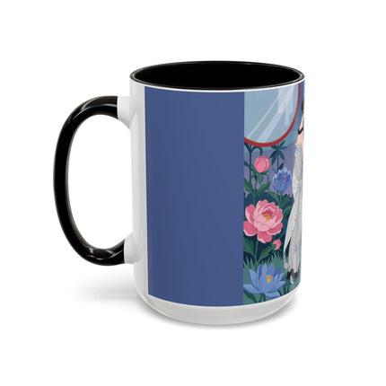 Whispers to the Golden Songbird Colorful Mugs – Art Deco Garden Elegance