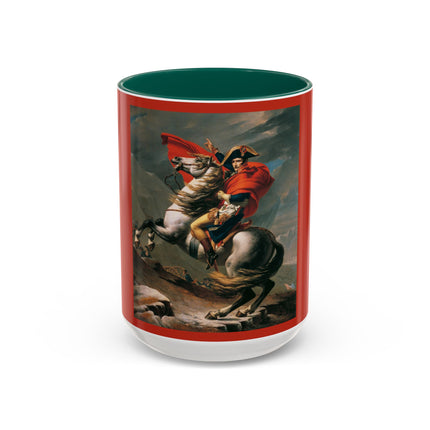 Napoleon Crossing the Alps by Jacques-Louis David Colorful Mugs (11oz, 15oz)