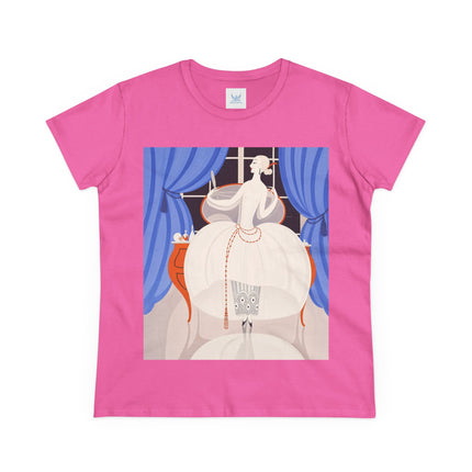 🦢💎 The Ivory Midnight Muse Cotton Tee – Art Deco Fashion Elegance