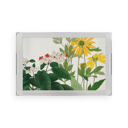 Clerodendrum & Rudbeckia Flower by Tanigami Kônan Acrylic Serving Tray