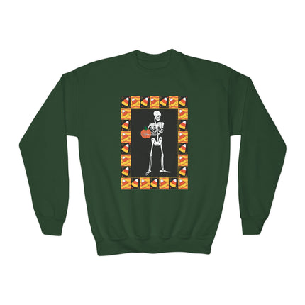 Candy Corn Skeleton Youth Crewneck Sweatshirt