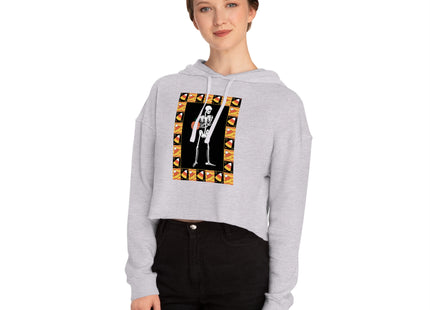 Candy Corn Skeleton Women’s Cropped Hooded Sweatshirt