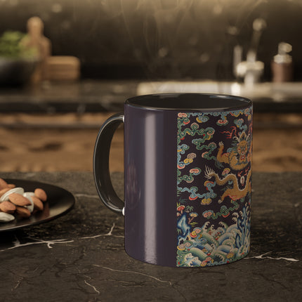 Rank Badge with Dragon with Deer Hooves Colorful Mugs, 11oz