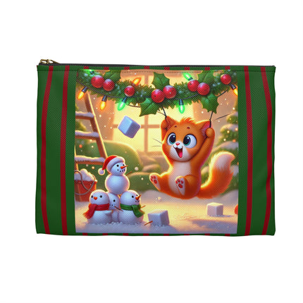 Naughty or Nice Kitten Christmas Accessory Pouch