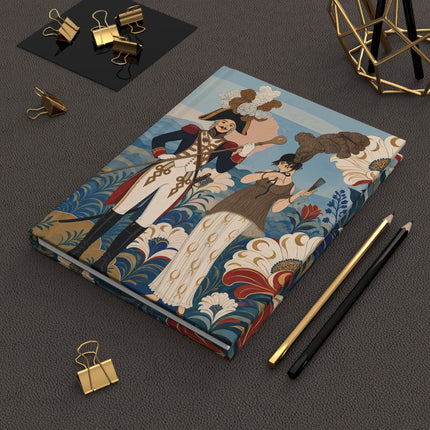 🎩🌸 The Grand Floral Promenade Hardcover Journal – Art Deco Historical Fashion Romance