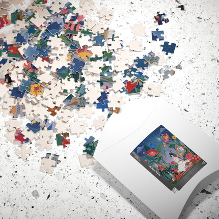🌙🌺 The Lady Of The Midnight Garden Puzzle – Art Deco Floral Reverie