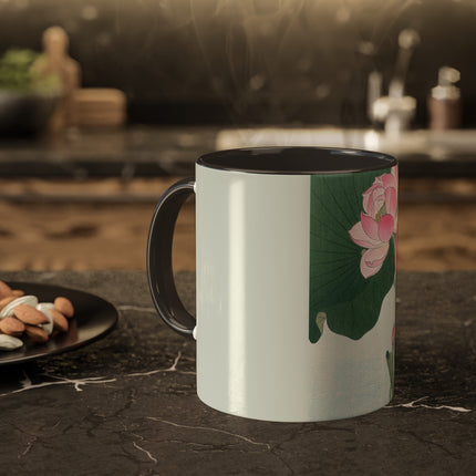Blooming Lotus Flowers by Ohara Koson Colorful Mugs, 11oz