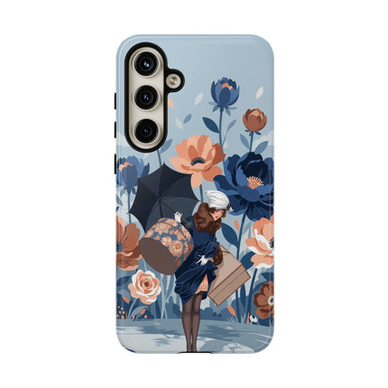 ☂️🌺 The Lady Of The Traveling Garden Phone Case – Art Deco Floral Adventure