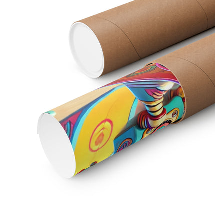 🛹🤖 The Skate Park Robot Matte Vertical Poster – Action, Energy & Retro Fun