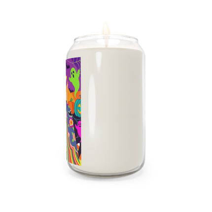 🌈👻 The Rainbow Ghost Masquerade Scented Soy Candle – Colorful Halloween Charm