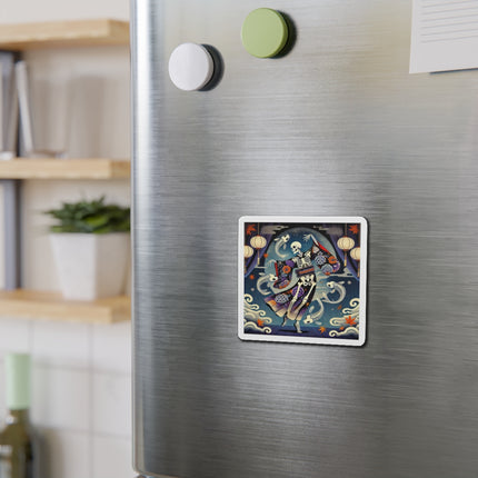 Skeleton Kabuki Performer Die-Cut Magnets (5 Sizes)