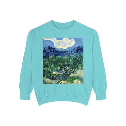 Olive Trees by Vincent Van Gogh Garment-Dyed Sweatshirt