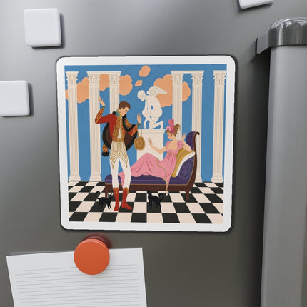 🐈🏛️ The Grand Salon Courtship Die-Cut Magnets – Art Deco Neoclassical Romance