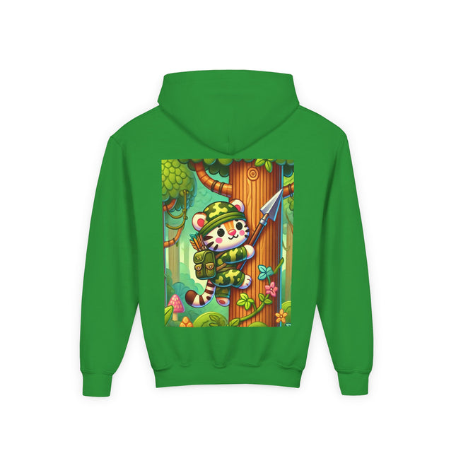 Stealthy Stripes Youth Hooded Sweatshirt – Adventure, Courage & Jungle Spirit