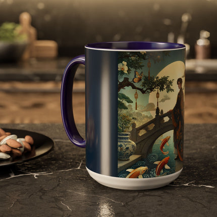 Moonlit Bridge Gentleman Colorful Mug – Imperial Serenity & Moonlit Harmony