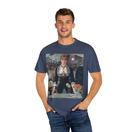 A Bar at the Folies-Bergère by Edouard Manet Unisex Garment-Dyed T-shirt