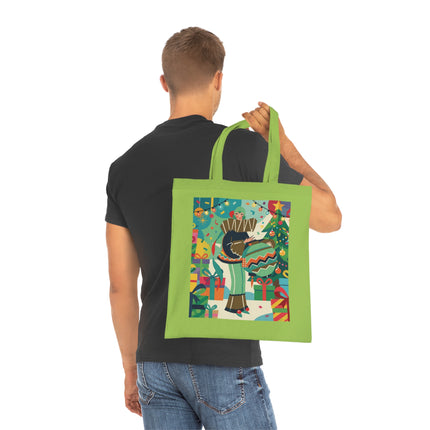 🎄🎁 The Lady Of The Christmas Ornament Cotton Tote Bag – Art Deco Holiday Fantasy