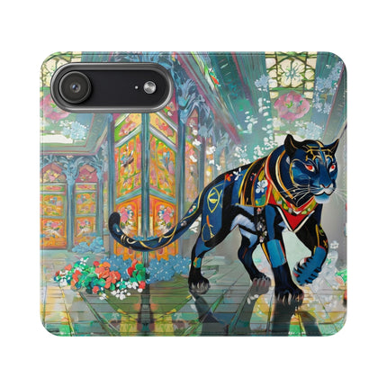 🐾💎 Cyber Panther's Hunt Flip Case – Digital Instinct & Neon Pursuit