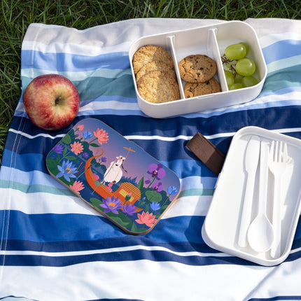 🪷🛶 The Lady Of The Lotus Lake Bento Lunch Box – Art Deco Garden Voyage