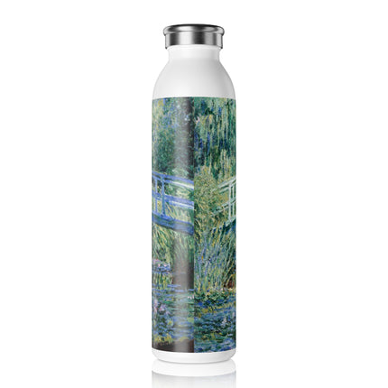 Water Lilies and Japanese Bridge by Claude Monet Slim Water Bottle
