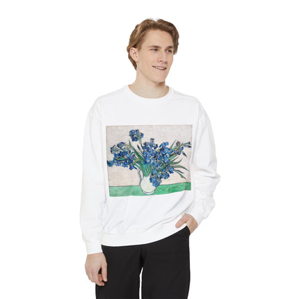 Irises by Vincent Van Gogh Unisex Garment-Dyed Sweatshirt