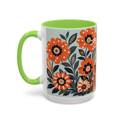 🧳🌼 The Grand Floral Voyage Colorful Mug – Art Deco Travel Elegance