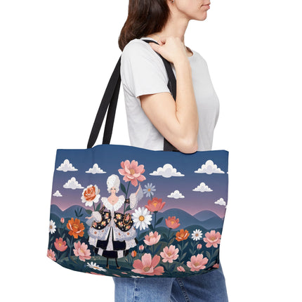 🌸🎀 The Grand Floral Promenade Weekender Tote Bag – Art Deco Fashion Fantasy
